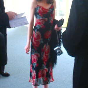 Vintage Y2K Betsey Johnson Floral Silk Dress